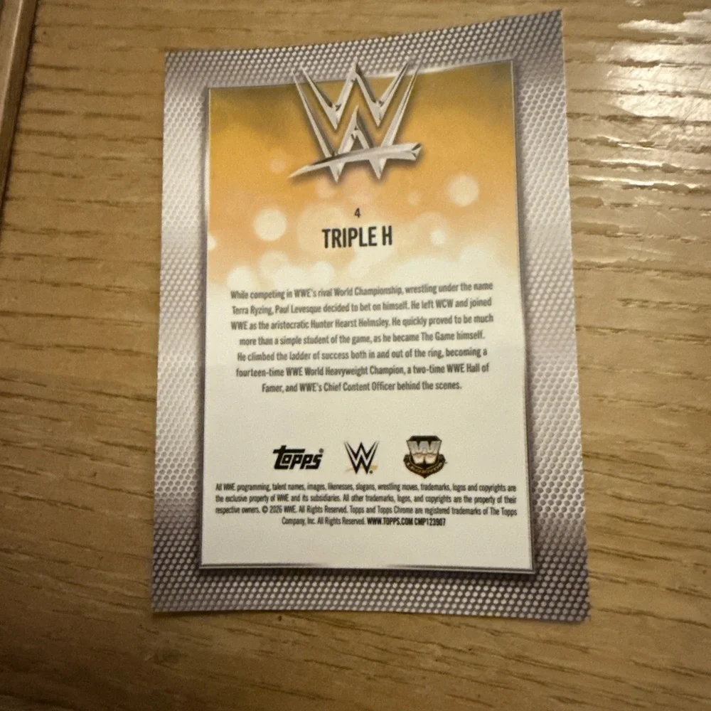 2025 Topps chrome WWE Triple H Diamond Plate Refractor